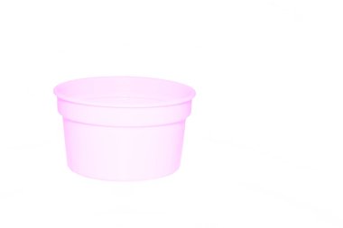 Cam ya da çömlekten yapılmış geniş ağızlı silindirik bir kap ve tipik olarak ürün depolamak için kullanılan bir kapağı var. Beyaz üzerinde izole edilmiş zarif pembe plastik kavanoz kapasitesi