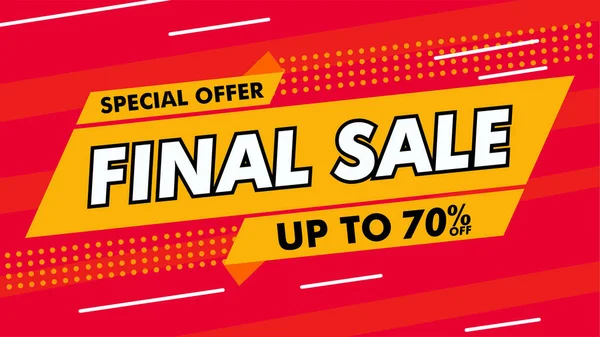 Kırmızı arka planda son satış ilanı. Çizim. Premium Vektörü