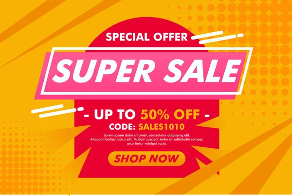 Flache Spezielle Super Sale Angebot Hintergrund Vector Template — Stockvektor