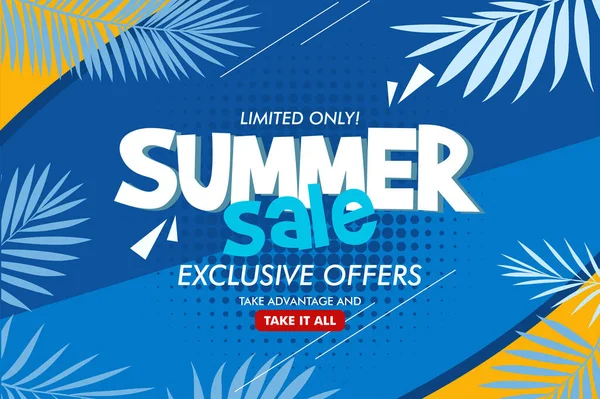 Düz yaz özel satış illüstrasyon vektörü