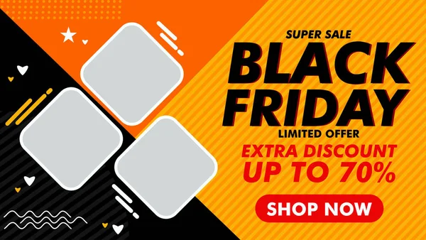 Kara Cuma izni için yatay pankart şablonu