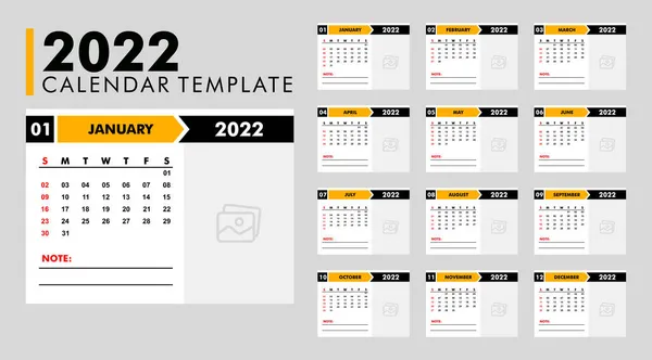 Geometrik biçim vektörü olarak profesyonel iş 2022 takvimi