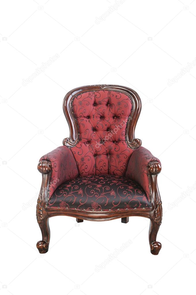 Vintage red silk cloth chair isolated Stock Photo by ©nuwatphoto 27574939