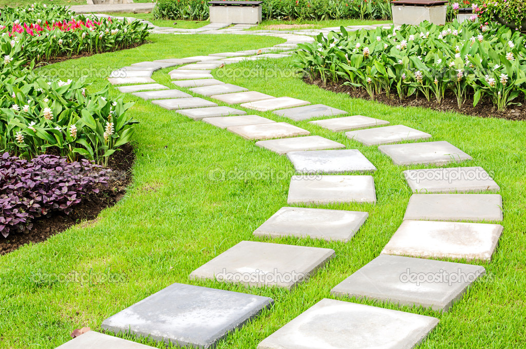 The path in the garden.