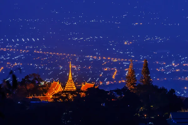 Chiang mai gece ışığı manzarası