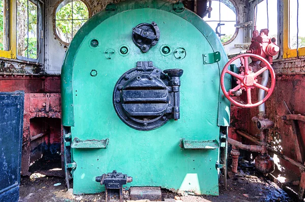 Cabine de locomotiva a vapor vintage — Fotografia de Stock