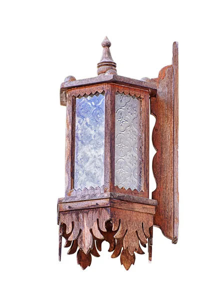 Antigua lámpara de madera aislada —  Fotos de Stock