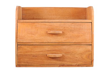 izole küçük ahşap dolap