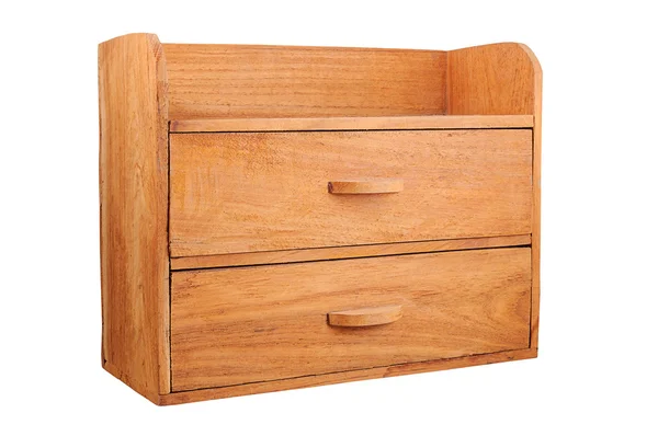 Małe drewniane szafy na białym tle — Zdjęcie stockowe