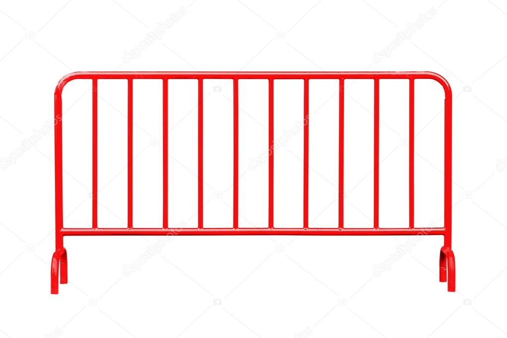 Red steel barrier isolated