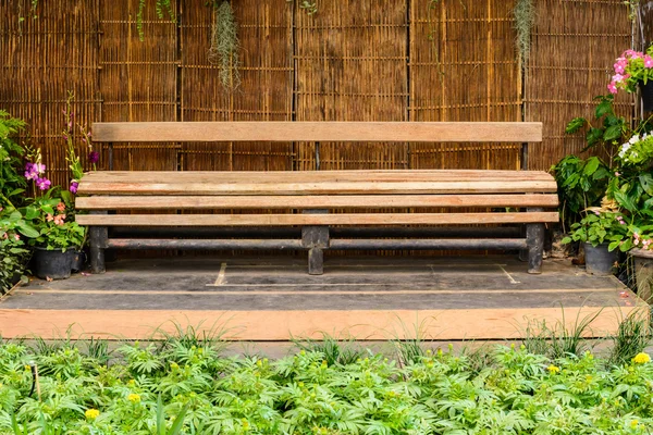 Wooden long bench — Stock Photo, Image