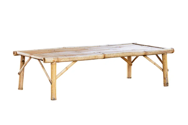 Бамбуковая скамейка изолирована — стоковое фото