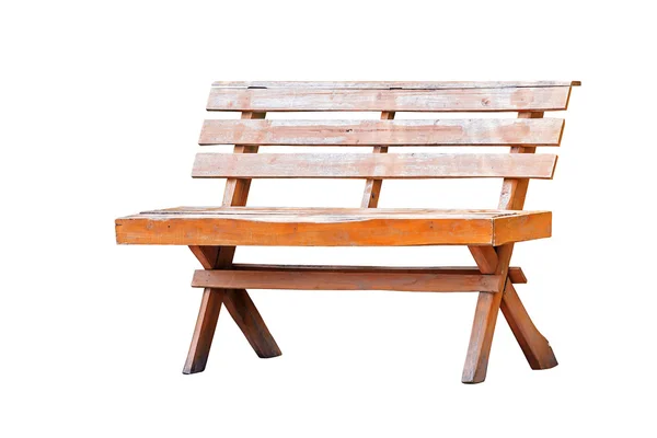 Oude houten bench geïsoleerd — Stockfoto