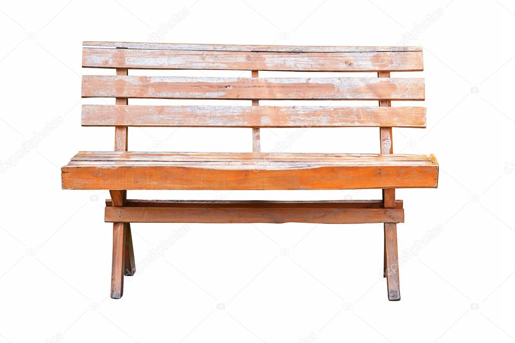 Old wooden bench isolated 