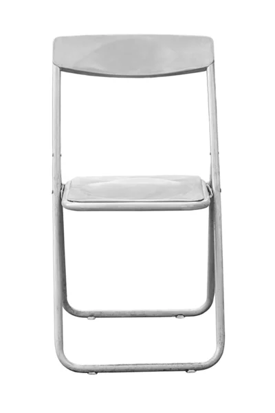 Gray folding chair isolated — Stock Photo, Image