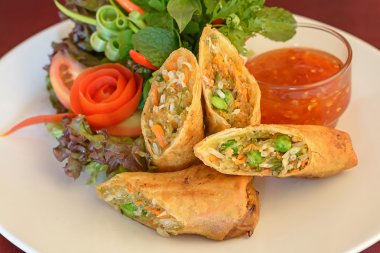 Kızarmış bahar rulo gıda