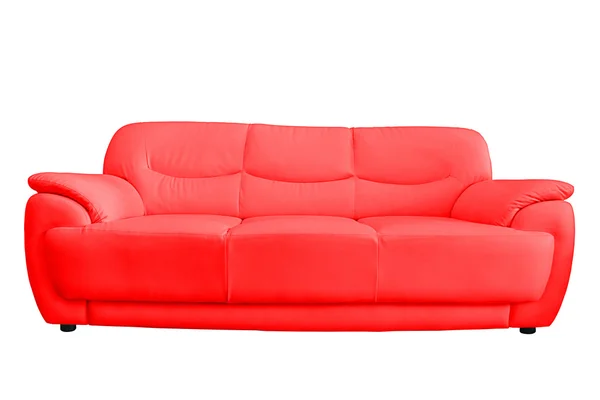 Czerwona skórzana kanapa — Zdjęcie stockowe
