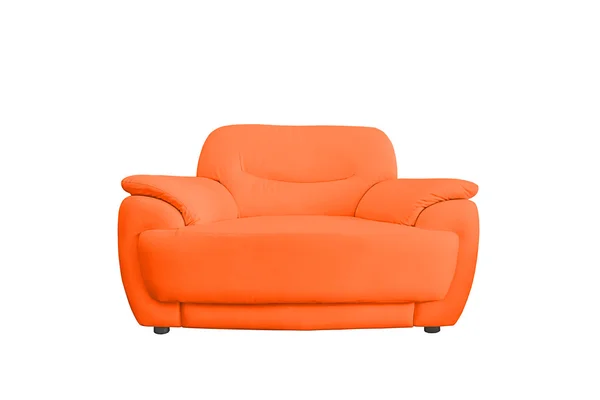 Orange lädersoffa — Stockfoto