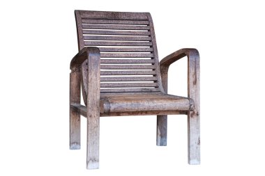 ahşap kol sandalye izole kırpma yolu ile beyaz arka plan üzerinde.