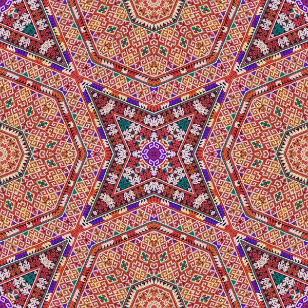 Seamless Kaleidoscope Endless Pattern Ceramic Tile Wallpaper Linoleum Textile Web — Stock Photo, Image