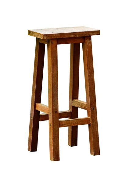 Dřevěné Bar Židle Izolované Bílém Pozadí Výstřižkem Cesta — Stock fotografie