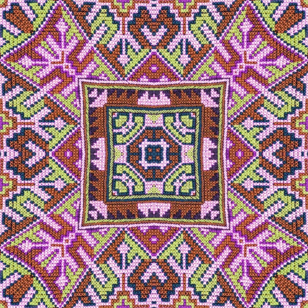 Seamless Kaleidoscope Endless Pattern Ceramic Tile Wallpaper Linoleum Textile Web — Stock Photo, Image