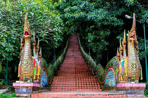 Naga Stairs Phra Doi Suthep Temple Chiang Mai Thailand — Stock Photo, Image