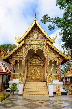 Phra That Doi Suthep Tapınağı Chiang Mai, Tayland 'da. Chiang Mai 'nin dini bir turistik cazibesi.