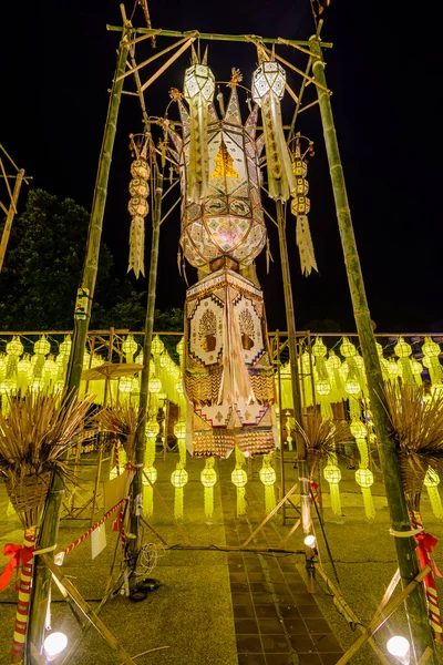 Lucerny Zdobené Loy Krathong Festival Chiang Mai Thajsko — Stock fotografie
