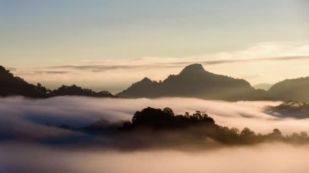 Time Lapse Video Morning Mist Baan Jabo View Mae Hong — 비디오