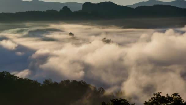 Time Lapse Video Morning Mist Baan Jabo View Mae Hong — 비디오
