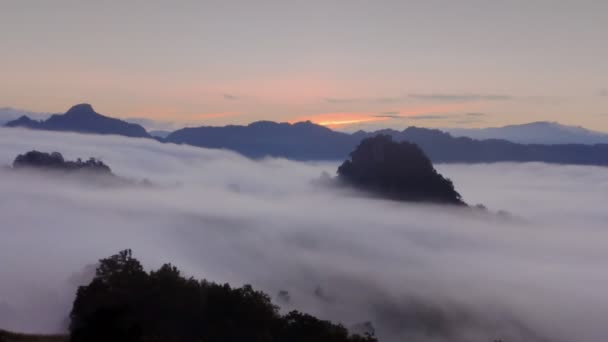 Time Lapse Video Morning Mist Baan Jabo View Mae Hong — 비디오