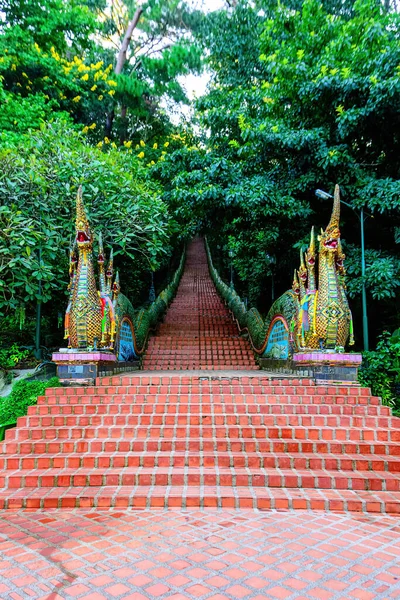 Naga Stairs Phra Doi Suthep Temple Chiang Mai Thailand — Stock Photo, Image