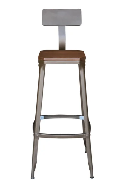 Moderní Bar Židle Ocelové Nohy Bílém Pozadí Výstřižkem Cesta — Stock fotografie