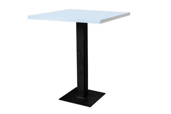 Tavolo Moderno Gambe Acciaio Sfondi Bianchi Lavoro Con Percorso Ritaglio — Foto Stock