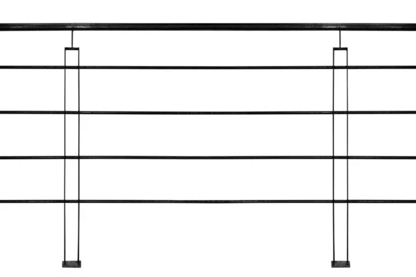 Stalen Reling Geïsoleerd Witte Achtergrond Met Knippad — Stockfoto