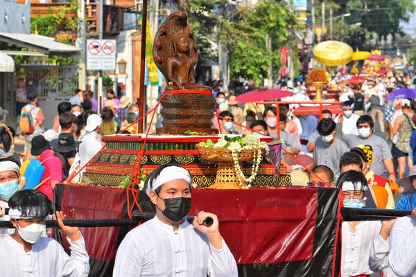 Chiang Mai Thailand April 2022 Traditional Bathing Buddha Phra Singh — Stock Photo, Image