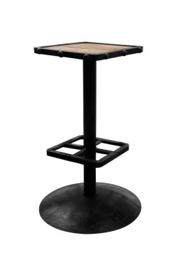 Modern bar sandalyesi çelik bacaklar beyaz arkaplan üzerinde kırpma yolu ile izole çalışma.