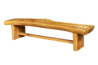 izole kırpma yolu ile beyaz arka plan üzerinde ahşap Bank.