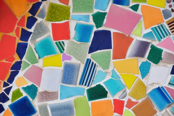 Barevné Dlaždice Střepy Mozaiky Kámen Zdobení Stěně Pro Abstraktní Pozadí — Stock fotografie