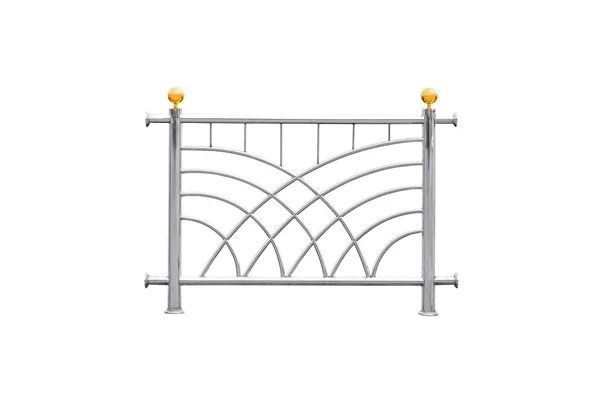 Stainless Steel Railing Isolated White Background Work Clipping Path — Stockfoto