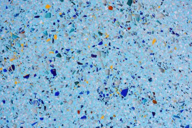 Colorful of tile-shard mosaic and stone decorating on the wall for abstract background
