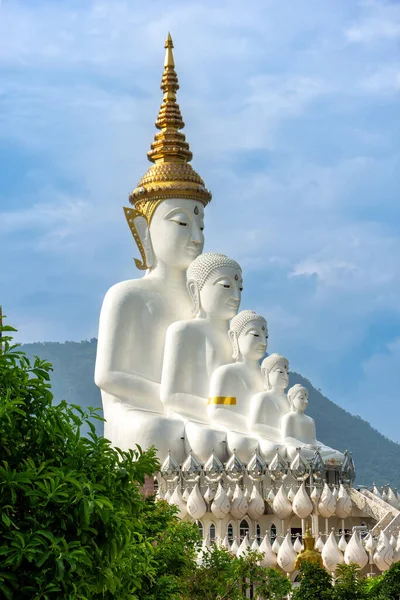 Cinco Budas Wat Phra Thart Pha Son Kaew Situado Khao — Foto de Stock