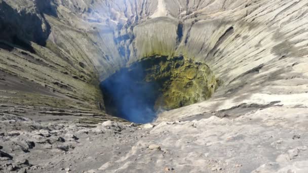 Smoke Rose Bromo Crater Steaming Active Volcano Tengger Semeru National — Vídeos de Stock