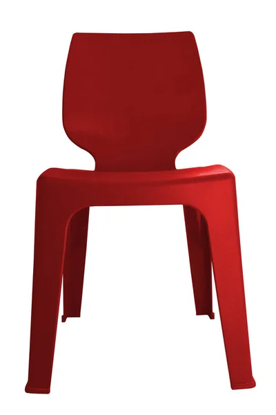 Röd Stol Isolerad Vit Bakgrund Med Urklippsbana — Stockfoto