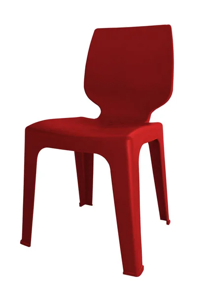 Cadeira Vermelha Isolada Fundo Branco Com Caminho Recorte — Fotografia de Stock