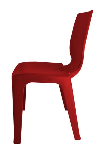 Izole Kırpma Yolu Ile Beyaz Arka Plan Üzerinde Kırmızı Sandalye — Stok fotoğraf