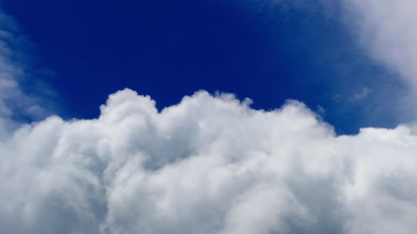 Хмари Пухнасті Рухаються Через Блакитне Небо Ультра Пейзажі Хмари Русі — стокове відео