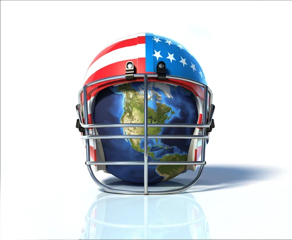 Planet Earth protected by an American football helmet — Stock Photo, Image