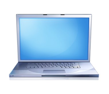 Ön taraftan görüldü laptop notebook, illüstrasyon.